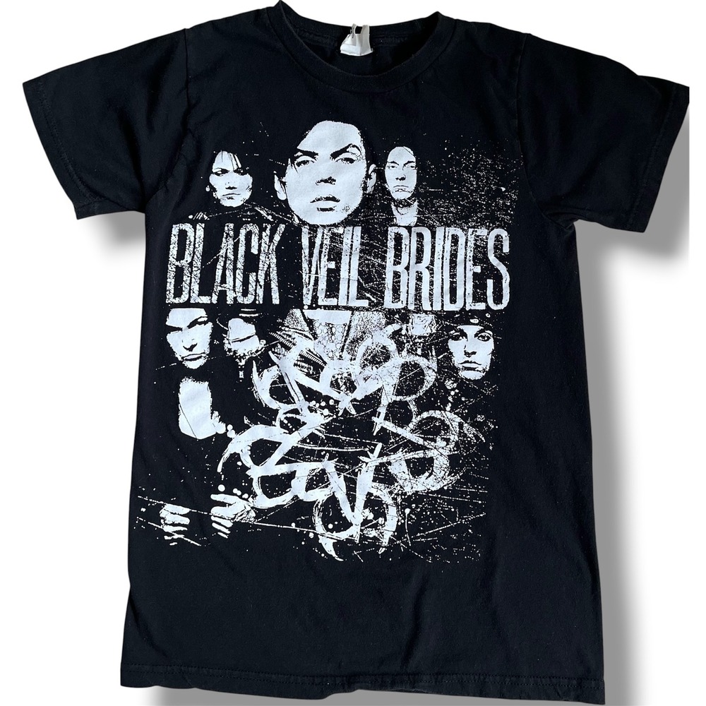 Black Veil Brides Band Graphic T-Shirt Sz Small Bay Island Sportswear Rock  Vtg